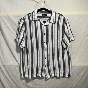 Eighty Eight Brand Striped Button-Down Collared Shirt Women’s Size Large Casual